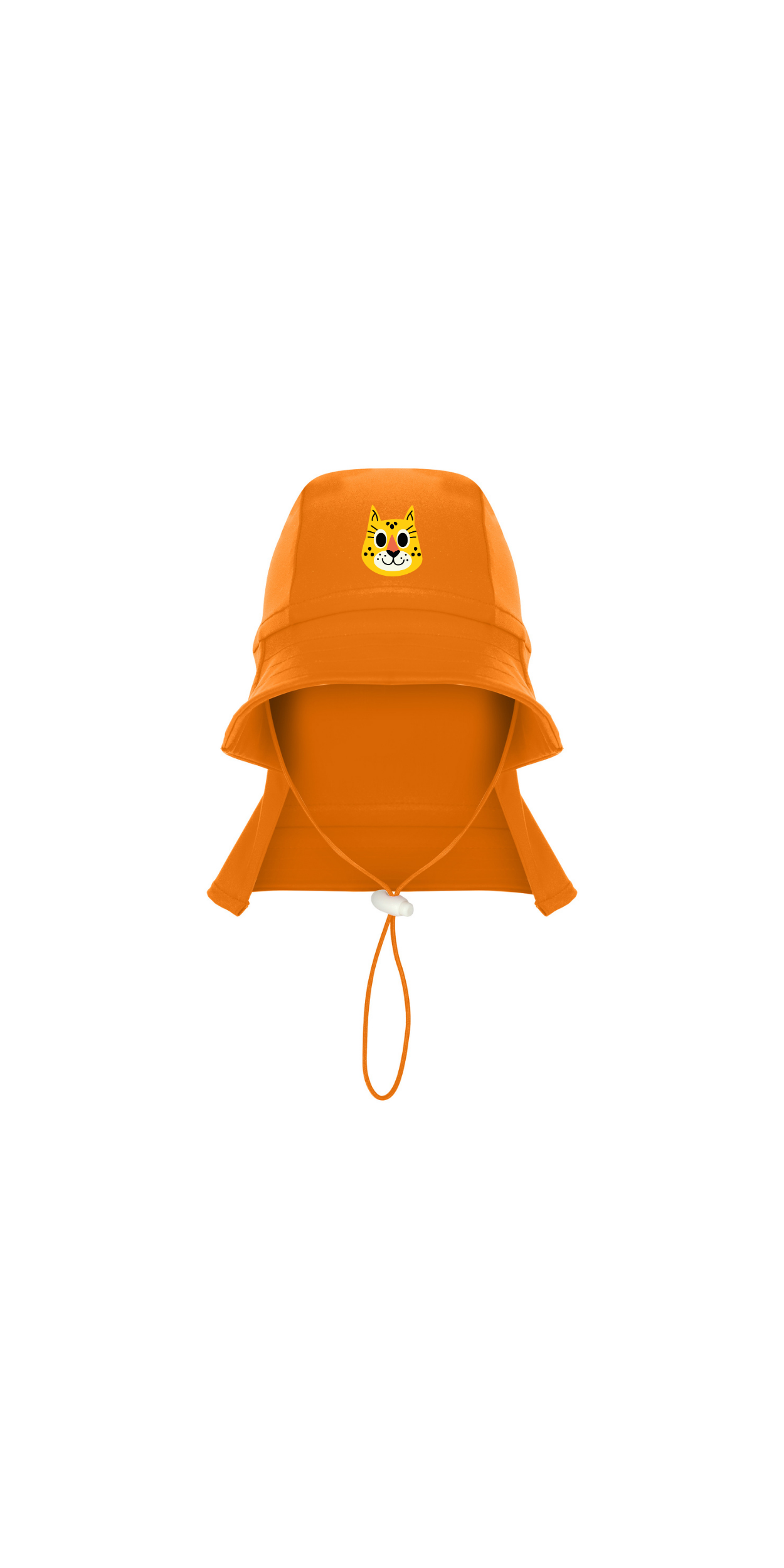 Orange UPF 50+ Sun Protection Hat | Personalized Character & Name | Recycled Fabric