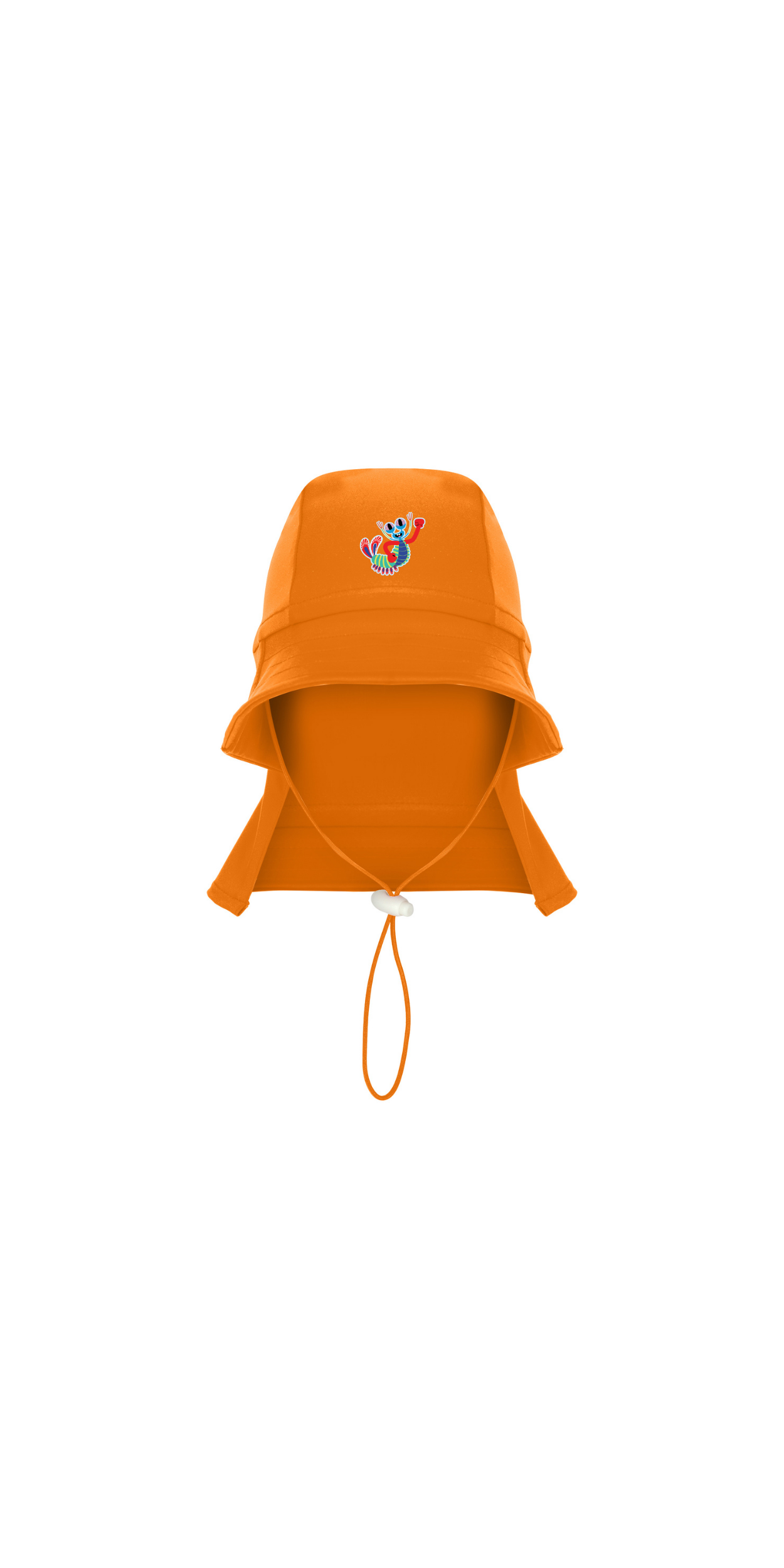 Orange UPF 50+ Sun Protection Hat | Personalized Character & Name | Recycled Fabric