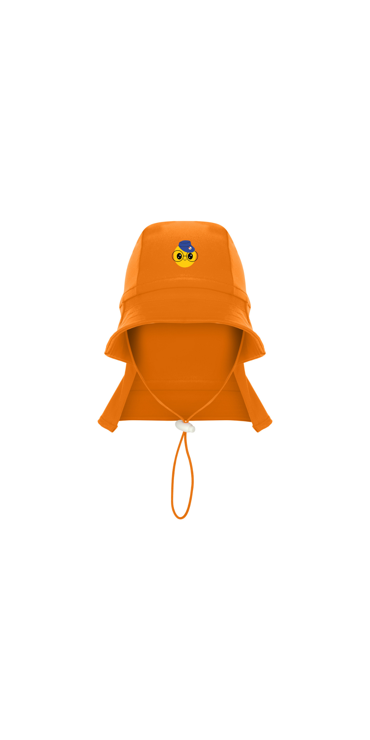 Orange UPF 50+ Sun Protection Hat | Personalized Character & Name | Recycled Fabric