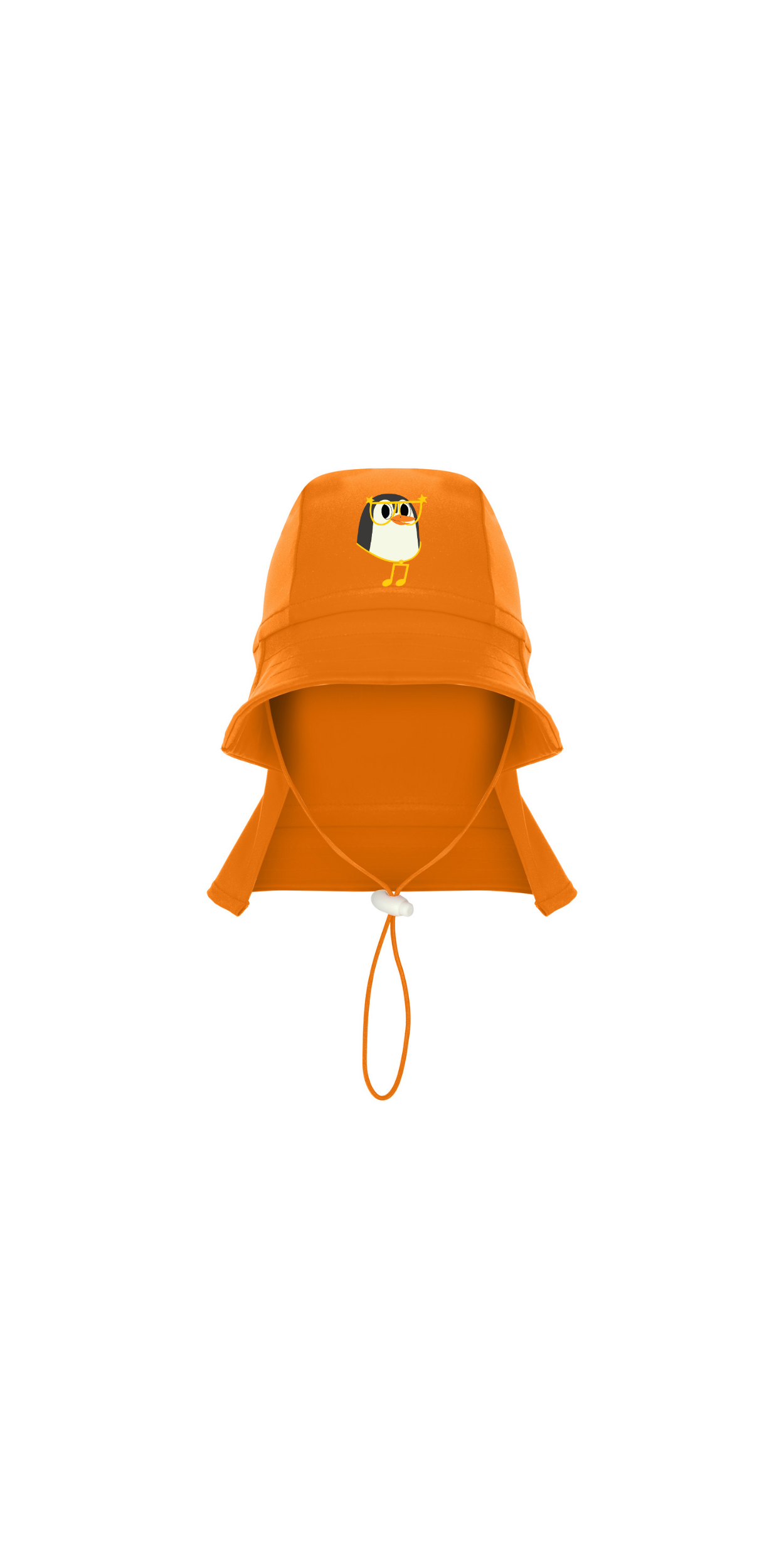 Orange UPF 50+ Sun Protection Hat | Personalized Character & Name | Recycled Fabric