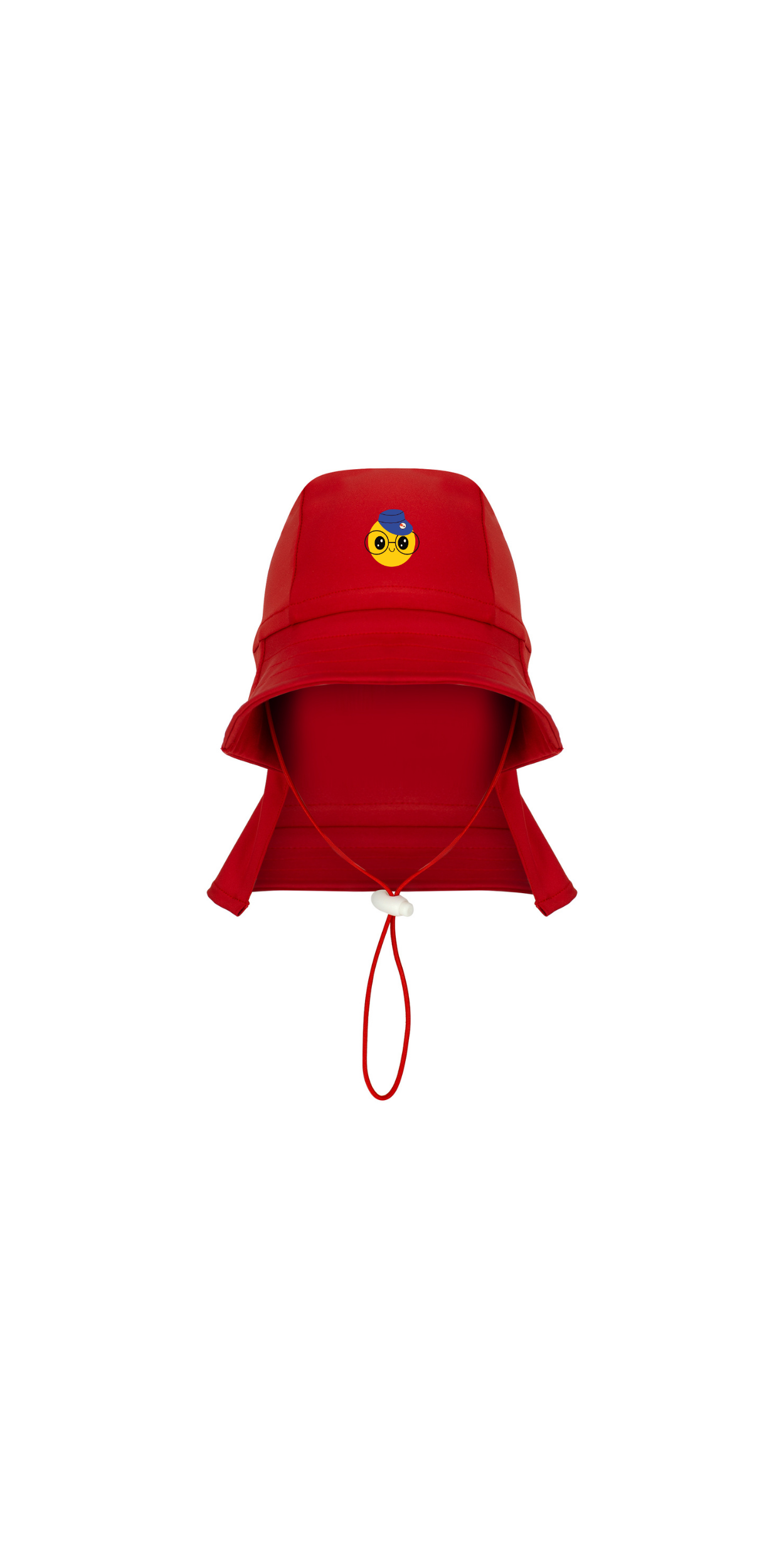 Red UPF 50+ Sun Protection Hat | Personalized Character & Name | Recycled Fabric
