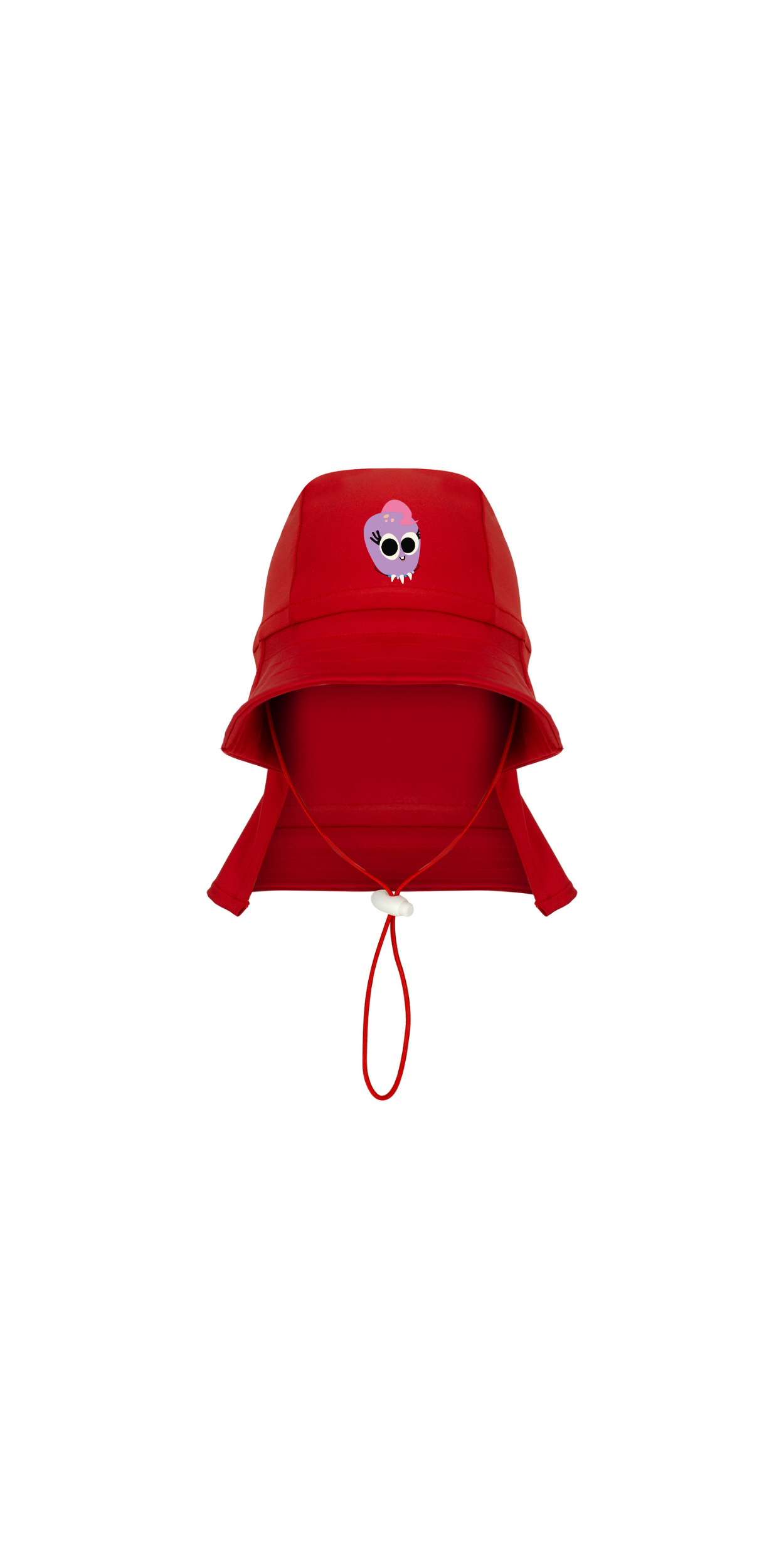 Red UPF 50+ Sun Protection Hat | Personalized Character & Name | Recycled Fabric