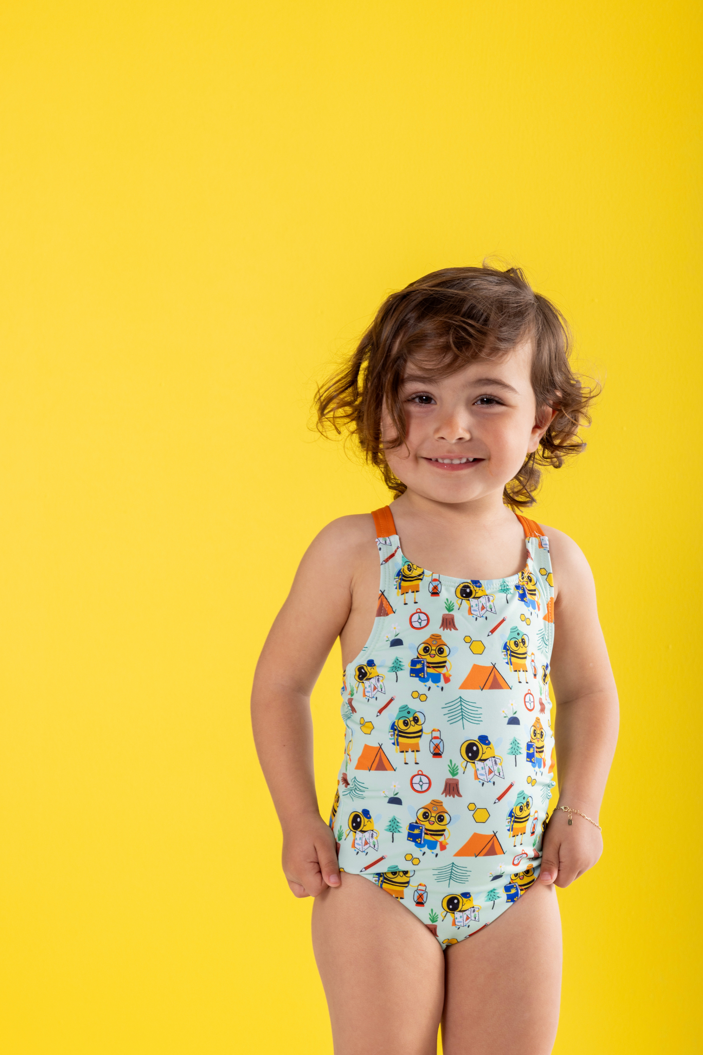 One Piece with Orange Cross Straps | UPF 50+ | Recycled Fabric