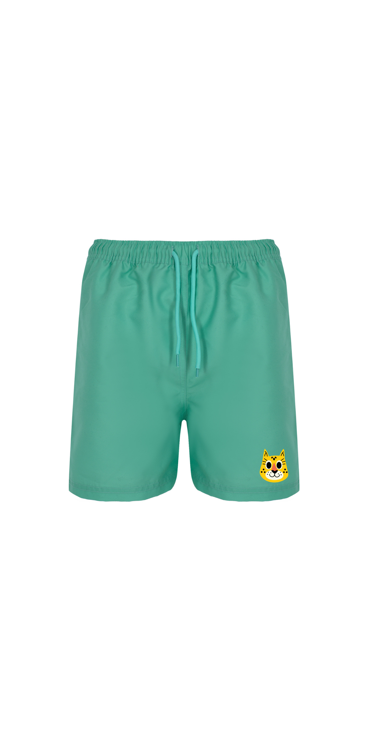 Mint Green, UPF 50+ Swim Shorts | Personalized Character & Name | Recycled Fabric