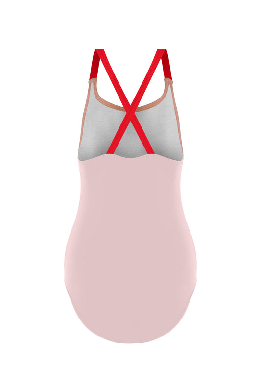 One Piece with Red Cross Straps | UPF 50+ | Recycled Fabric