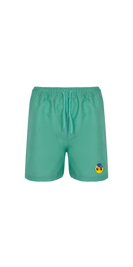 Mint Green, UPF 50+ Swim Shorts | Personalized Character & Name | Recycled Fabric