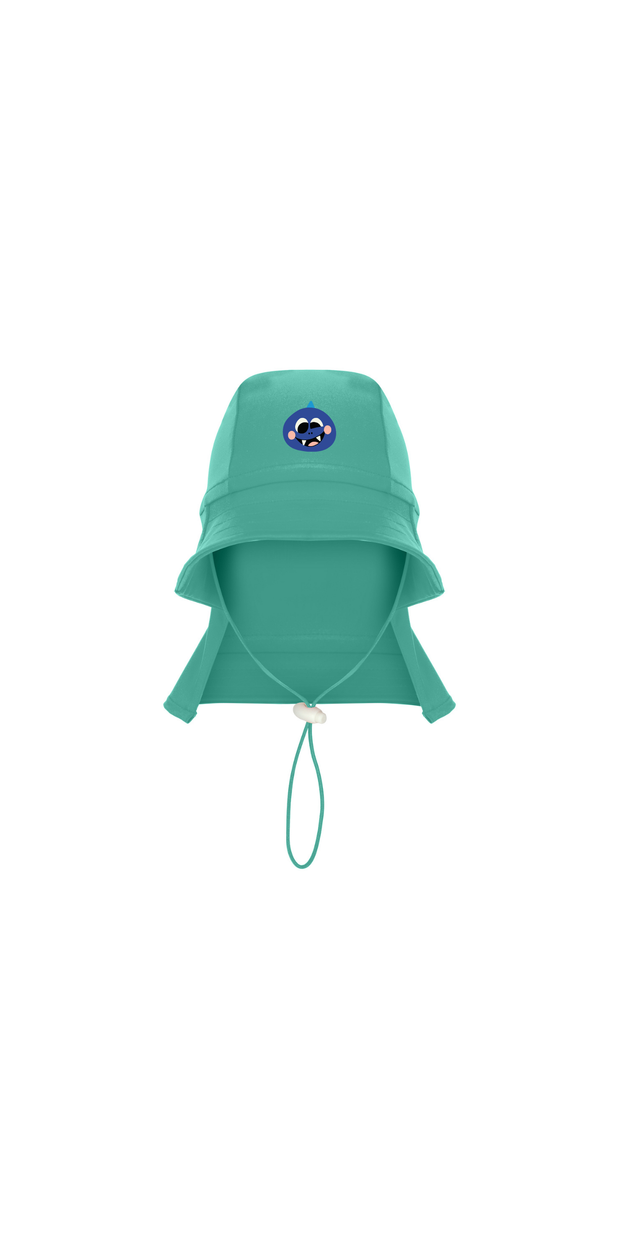 Mint Green UPF 50+ Sun Protection Hat | Personalized Character & Name | Recycled Fabric