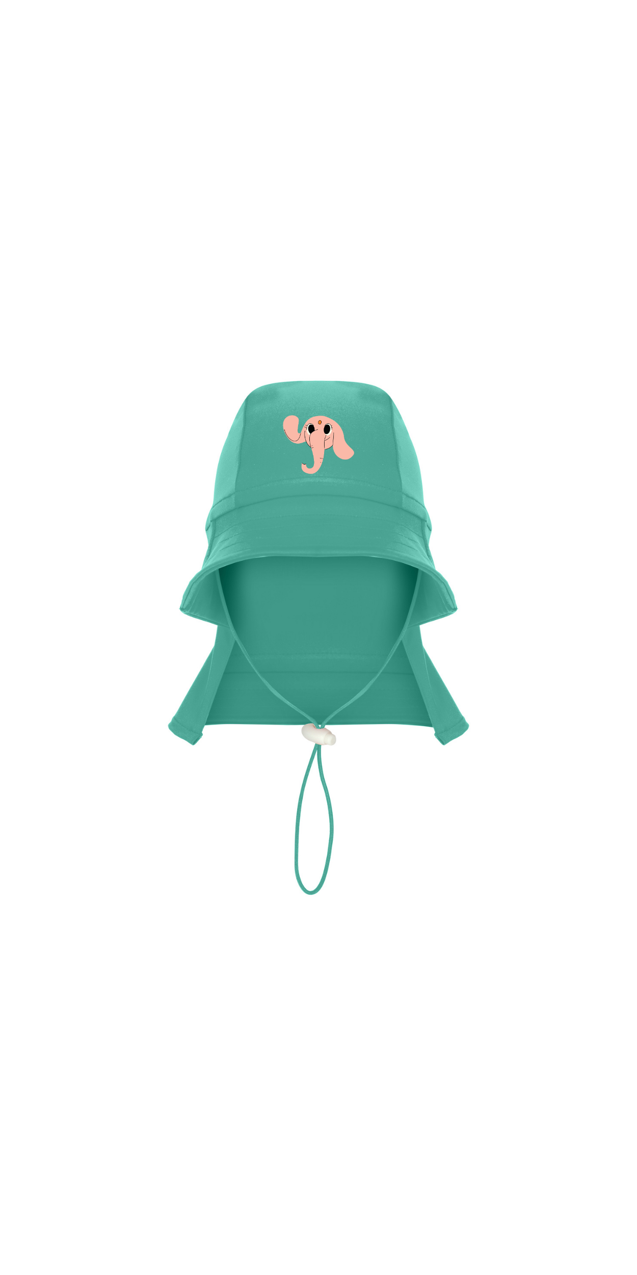 Mint Green UPF 50+ Sun Protection Hat | Personalized Character & Name | Recycled Fabric
