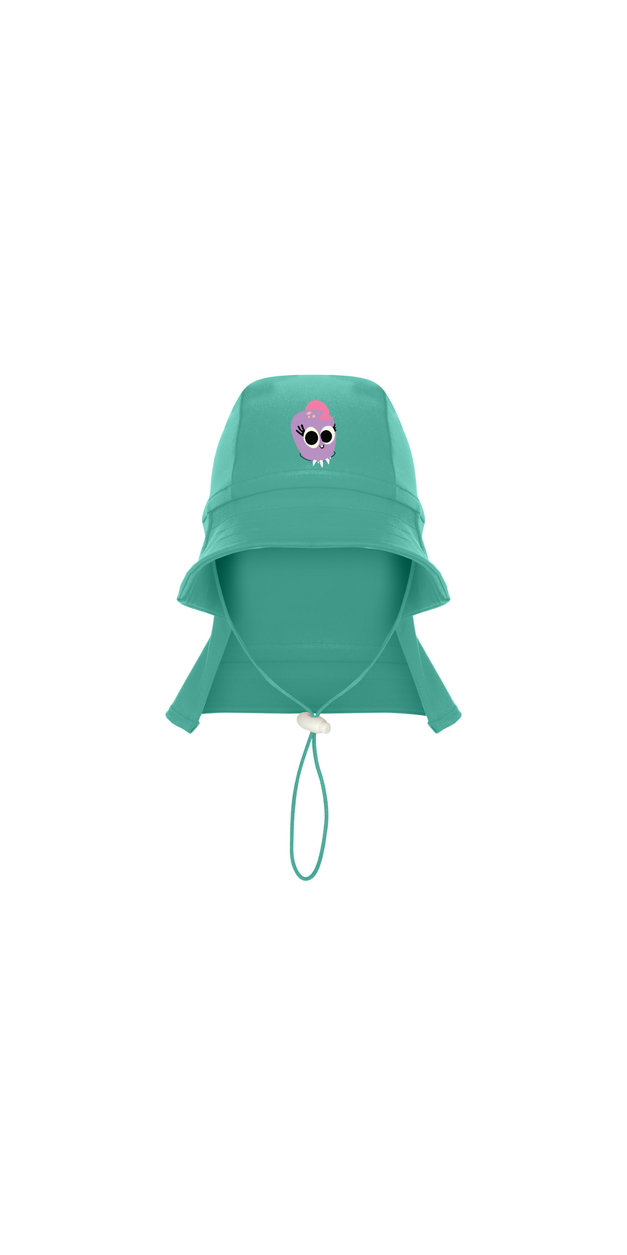 Mint Green UPF 50+ Sun Protection Hat | Personalized Character & Name | Recycled Fabric