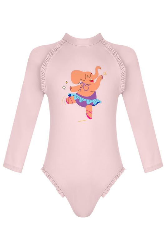 Pink Long Sleeve One Piece Swimsuit | UPF 50+ | Recycled Fabric