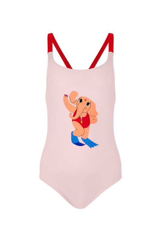 One Piece with Red Cross Straps | UPF 50+ | Recycled Fabric